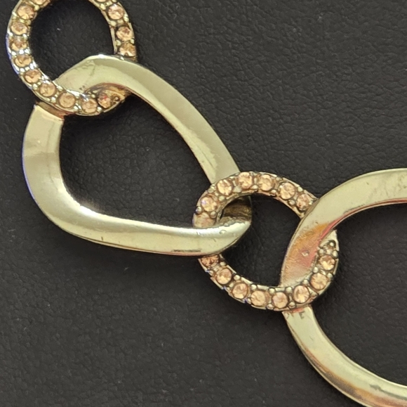 16" Gold Toned Chain Link SAQ Necklace Fashion Necklace L11 - Picture 4 of 4